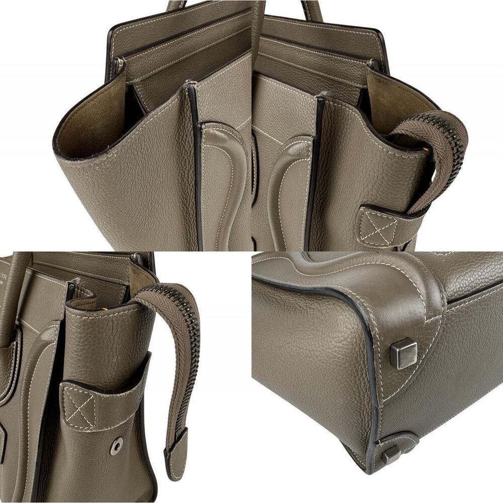Celine Luggage Shopper Handbag Greige Gray Leather - Picture 3 of 4